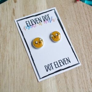Adventure Time Jake the Dog Circle Face Earrings